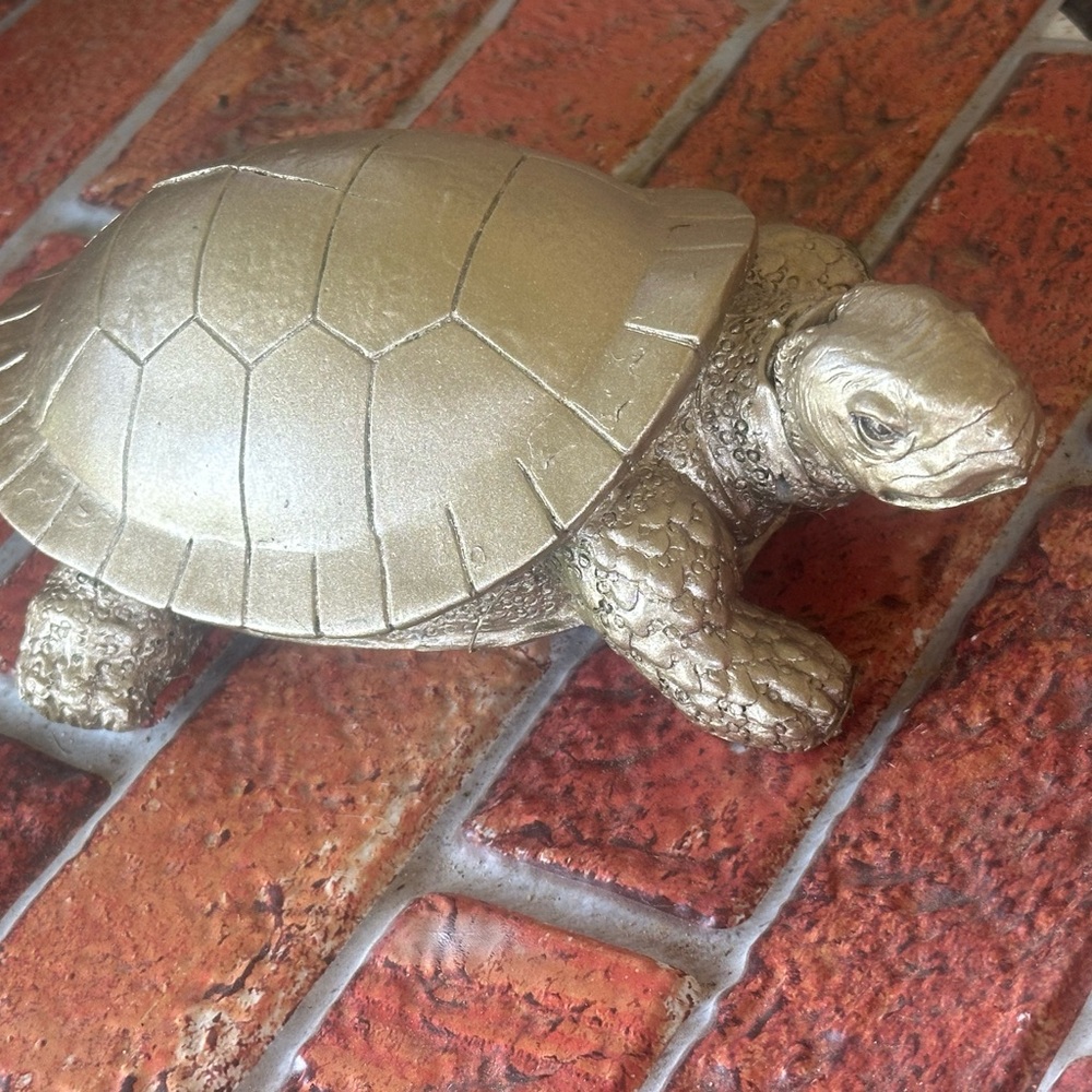 Gold Turtle Reptile Decor